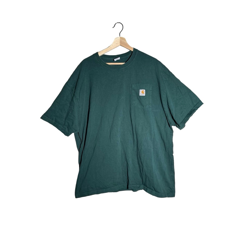 Carhartt K87 Hunter Green Pocket T Shirt Mens 2XL Heavyweight Workwear Tee